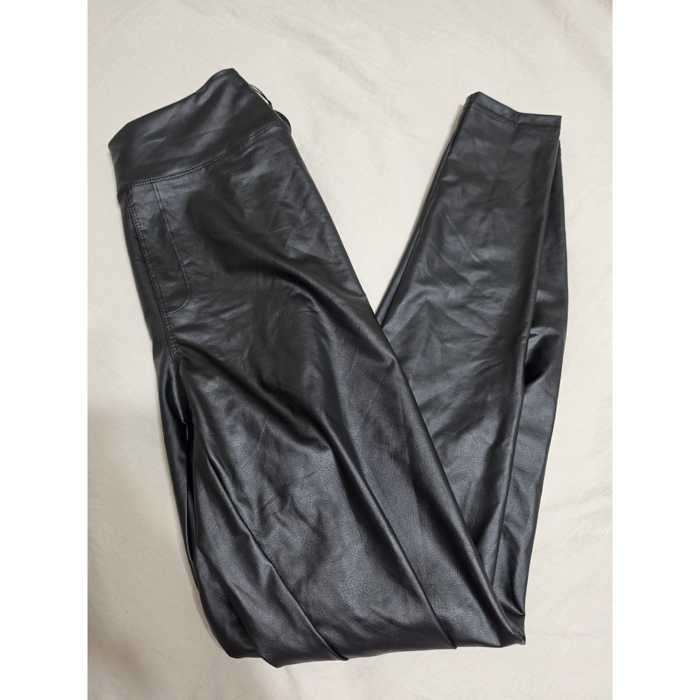 OFFLINE by Aerie Real Luxe Faux Leather High Rise Leggings Black Medium 5860-073